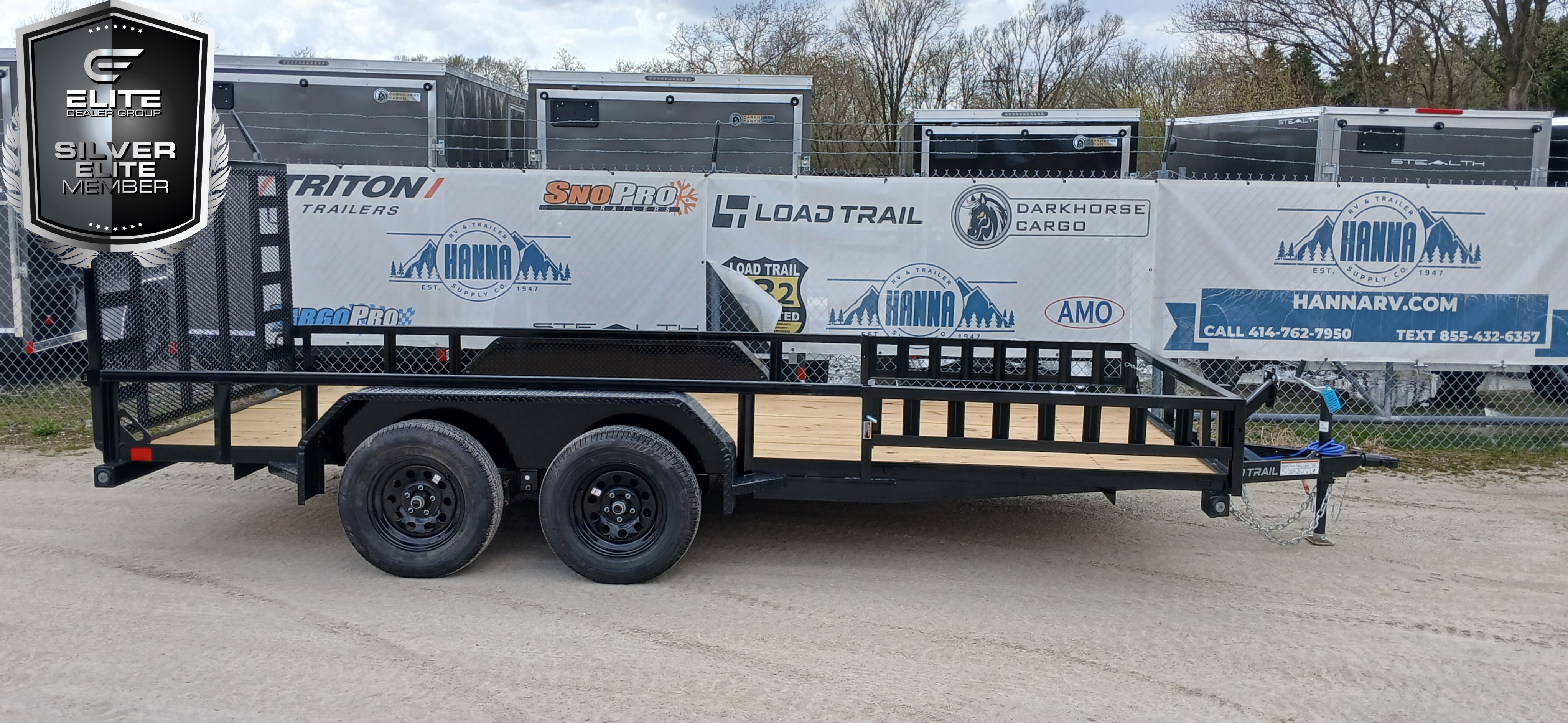 Load Trail 83 X 16 Steel Tandem Axle Utility  UTV/ATV Trailer with Ramp Gate and Side Ramps